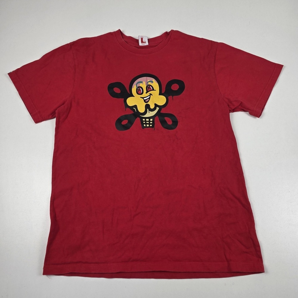 Icecream Shirt Mens Large Red Melting Ice Cream Cone Graphic Streetwear Tee